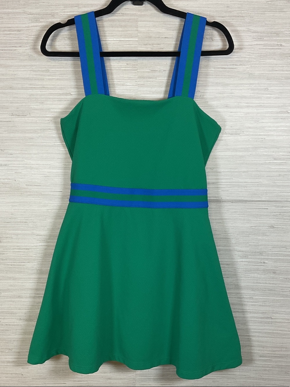 Beach Riot Sport Miriam Dress Garden Green Blue Waffle Active Dress Large